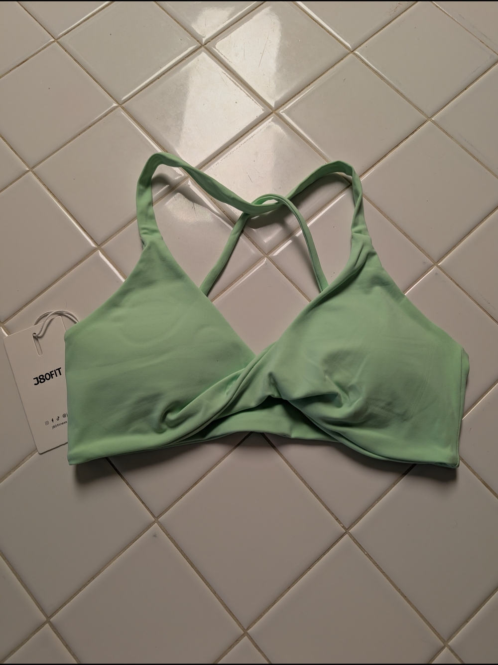 J.34FIT Light Mint Cross-Back Sports Bralette